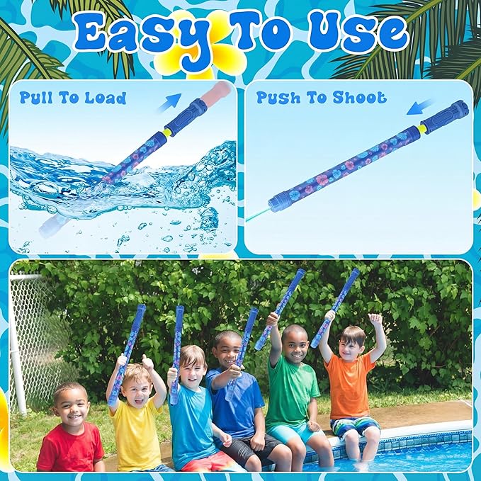 12 Pack Hawaii Water Blaster 15.75 in Hawaiian Water Shooter Blasters Gun Party Favors for Kids Summer Outdoor Swimming Pool Backyard Beach Summer Games