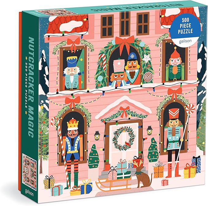 Galison Nutcracker Magic – 500 Piece Puzzle Fun and Challenging Activity with Bright and Bold Artwork of Wooden Toy Soldiers for Adults and Families