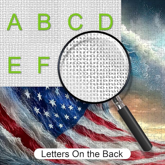 1000pcs American Flag Wave Paper Puzzle - Large Puzzle Toy Adult Game Gift - Family Interactive Game Puzzle DIY Home Decoration Brain Challenge Gift