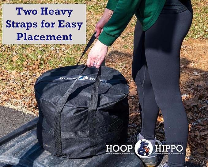 The Hoop Hippo – Heavy-Duty Weight for Basketball Hoop Base – Holds Up to 200 lbs of Sand – Easy-to-Fill, All-Weather Design – Stability, Safety & Attractive