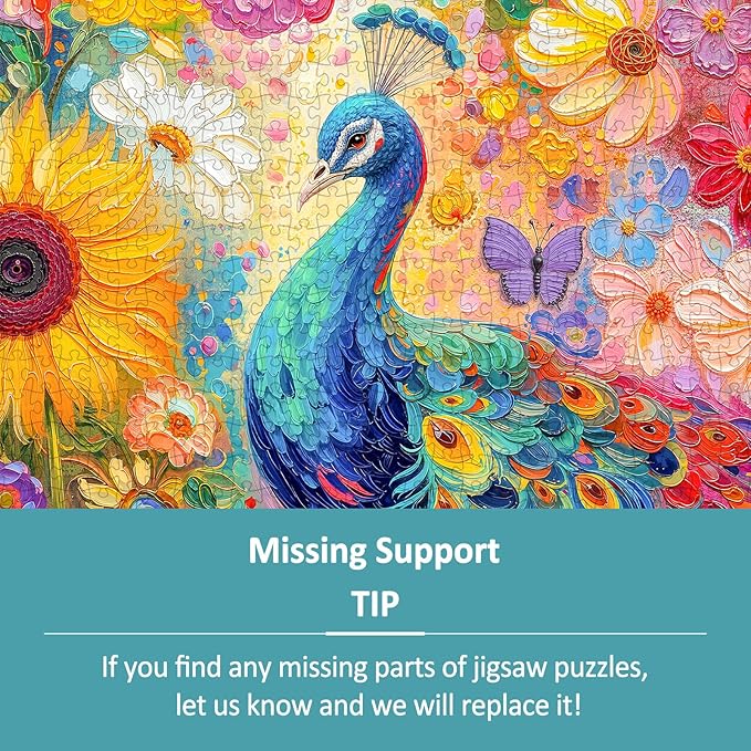 Flower Puzzles for Adults 1000 Pieces, Round Peacock Jigsaw Puzzles 1000 Pieces, Impossible Difficult Hard Challenging Puzzles for Adults, Art Puzzle for Home Decor (26.5 * 26.5in)