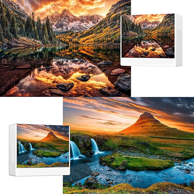 Jigsaw Puzzles for Adults,2 Pack Puzzles for Adults 1000 Pieces,Sunset Over Kirkjufell in Iceland & Maroon Bells, Nature Jigsaw Puzzles 1000 Pieces and up, for Women & Men