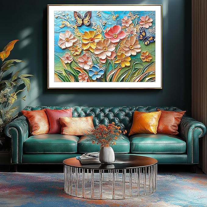 500 Pieces Puzzles for Adults,Colorful Flower Spring Butterfly Garden Jigsaw Puzzle Plant Art Decoration Nature Scene for Gifts Adults and Teens Family Challenging Game (23 x 15 Inch)