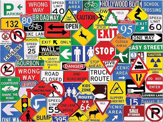 White Mountain Puzzles Road Signs - 500 Piece Jigsaw Puzzle