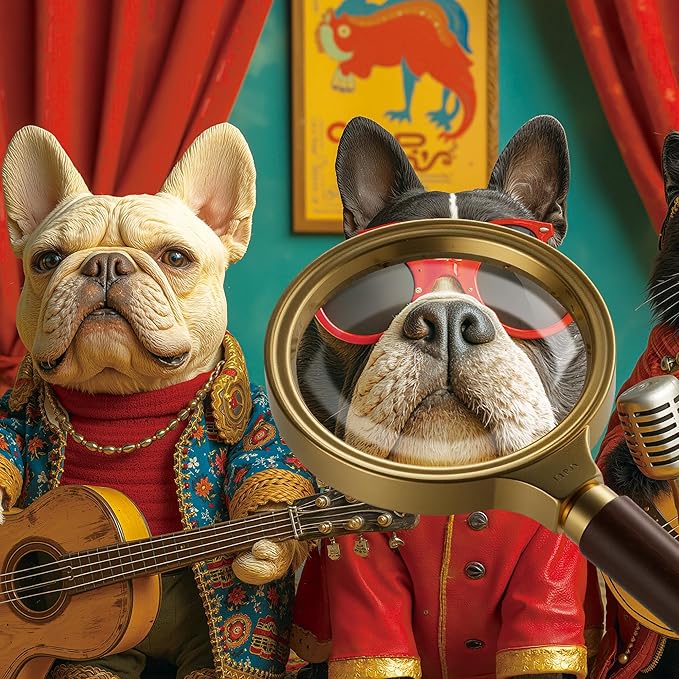 1000 Piece Puzzle for Adults, Challenging Rock&Roll Dog Cat Band Jigsaw Puzzles, Premium Matte Finish, 27.56 x 19.68 Inches, Perfect for Game Nights