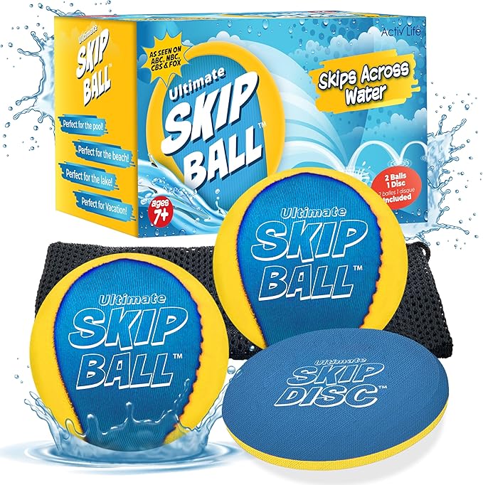 Activ Life The Ultimate Water Skip Balls, Water Bouncing Ball for Swimming Pool, Beach Toys for Friends, Family, Kids and Adults
