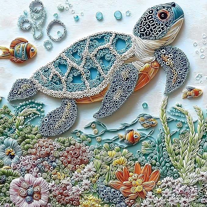 Deep Sea Turtle 500 Piece Puzzles for Adults, Hard Challenge Art Jigsaw Puzzles, for Gifts Birthday Party Family, 20 * 20 inch Dust Free Puzzle
