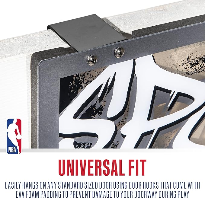 Franklin Sports NBA Team Over the Door Basketball Hoops - Kids Indoor Mini Basketball Hoop + Ball Set - NBA Fan Mini Hoops