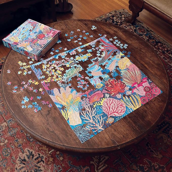 eeBoo 1000 Piece Puzzle - Coral Reef Jigsaw Puzzle for Adults, Square 23" x 23" Made with Recycled Board & Vegetable-Based Ink
