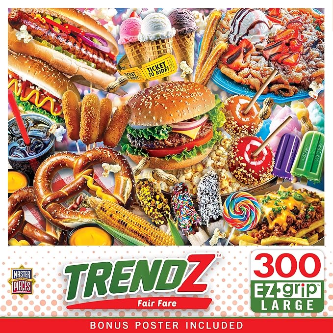 Masterpieces 300 Piece EZ Grip Jigsaw Puzzle - Fair Fare - 18"x24"
