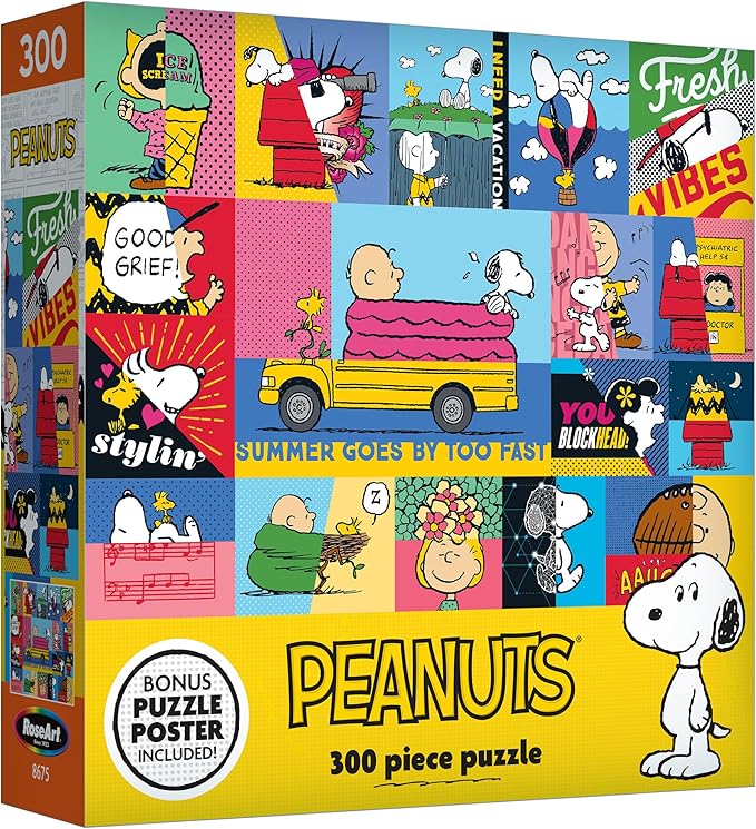 RoseArt - Peanuts - Peanuts Vibes - 300 Piece Jigsaw Puzzle for Adults