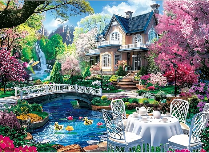 300 Piece Puzzles for Adults,Beautiful Nature Landscape Puzzle for Adults Kids Seniors,Recycled Cardboard Unique House Puzzle 300 Piece,Challenging Family Game Great Gift for Family Friends,20.5x15 in