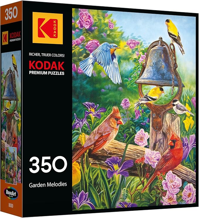 RoseArt - Kodak - Garden Melodies 350 Piece Jigsaw Puzzle, Captivating Garden Scene Puzzle for Adults