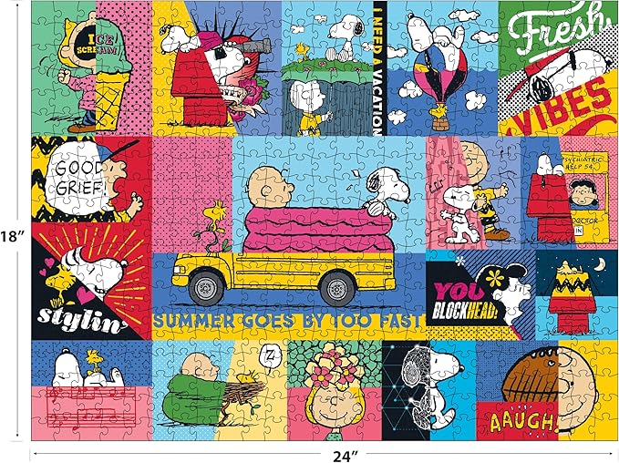 RoseArt - Peanuts - Peanuts Vibes - 300 Piece Jigsaw Puzzle for Adults