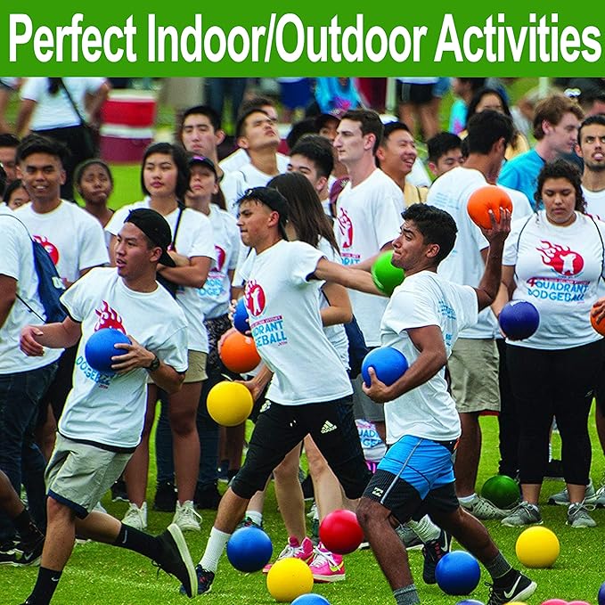 Playground Balls 8.5 Inch, Kickball Dodgeball for Kids and Adults - Bouncing Dodge Ball, Handball, Square Game for Outdoor & Indoor + Free Pump & Mesh Bag