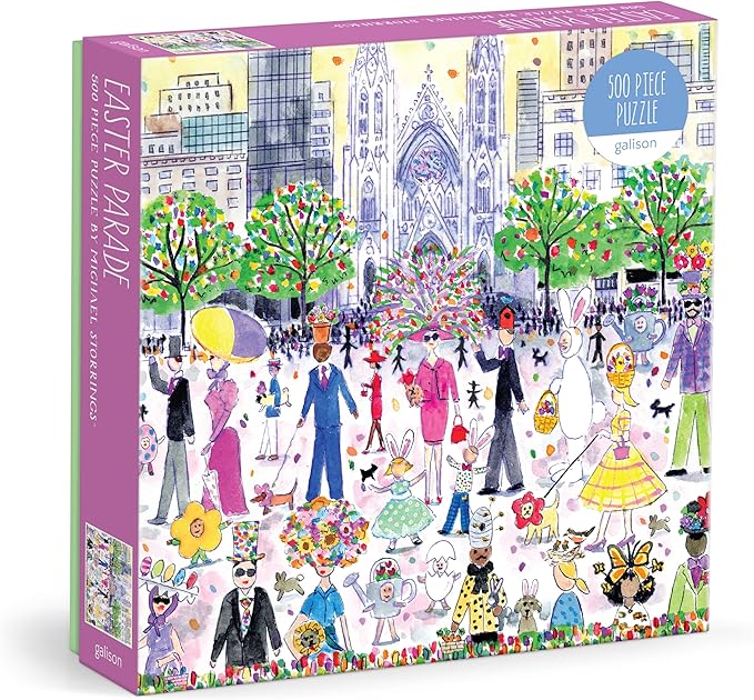 Galison Easter Parade – 500 Piece Michael Storrings Puzzle Featuring The Joy and Energy of A Springtime Easter Parade
