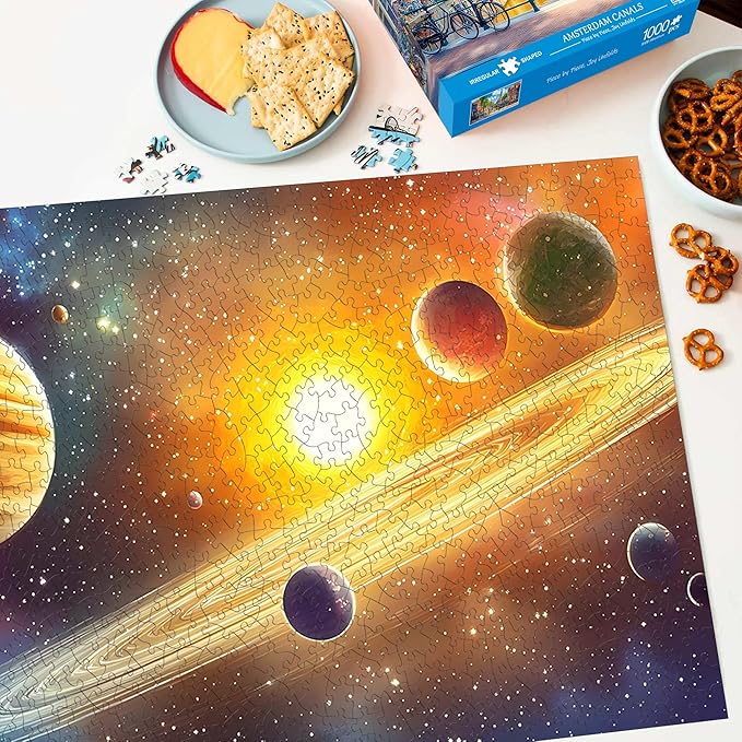 Bimkole Planet Puzzles for Adults 1000 Pieces, Universe Paper Jigsaw Puzzle 1000 Pieces - Fun and Challenging Family Decoration Puzzle Great Gift Idea, Finished Size is 31.5 x 16.14 in
