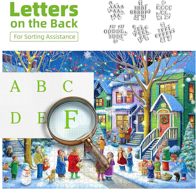 500 Piece Puzzle Christmas Village - Happy Backyard Under The Trees Jigsaw Puzzle for Adults Adults and Teens Family Challenging Perfect for Game Nights (23 x 15 inch)