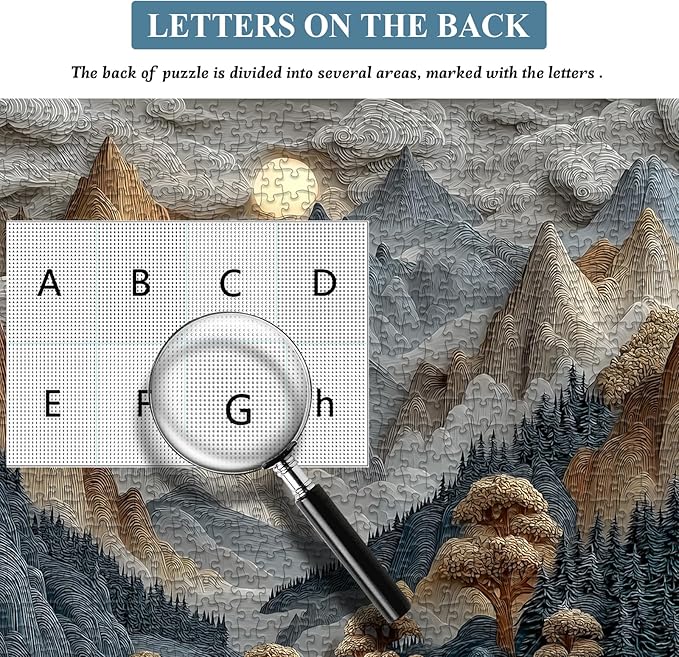 Mountain Puzzles for Adults 1000 Pieces, Nature Landscape Puzzle Paper Cut Art with Tree Sunset Forest Scenery, Scenic Jigsaw Puzzles Difficult Hard Impossible Challenge for Adults