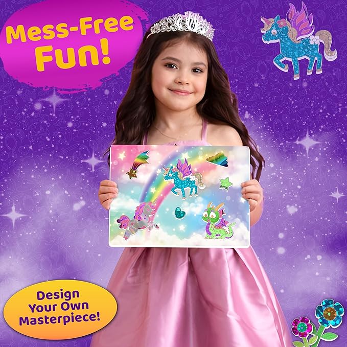 stargo 2 Pack – Foil Art Kit for Kids, Fun Craft Set with Stickers & Foil Sheets – Creative Arts & Crafts Activities for Gifts, Birthday Party, Girls, Boys Ages 4-8, 4-6, 5 6 7 8