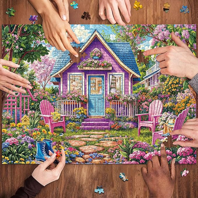 Jigsaw Puzzles for Adults 1000 Pieces, Interlock Perfectly No Dust, Impossible Difficult Hard Fun 1000 Piece Jigsaw Puzzles for Adults-1:1 Poster-Pink Flower Room