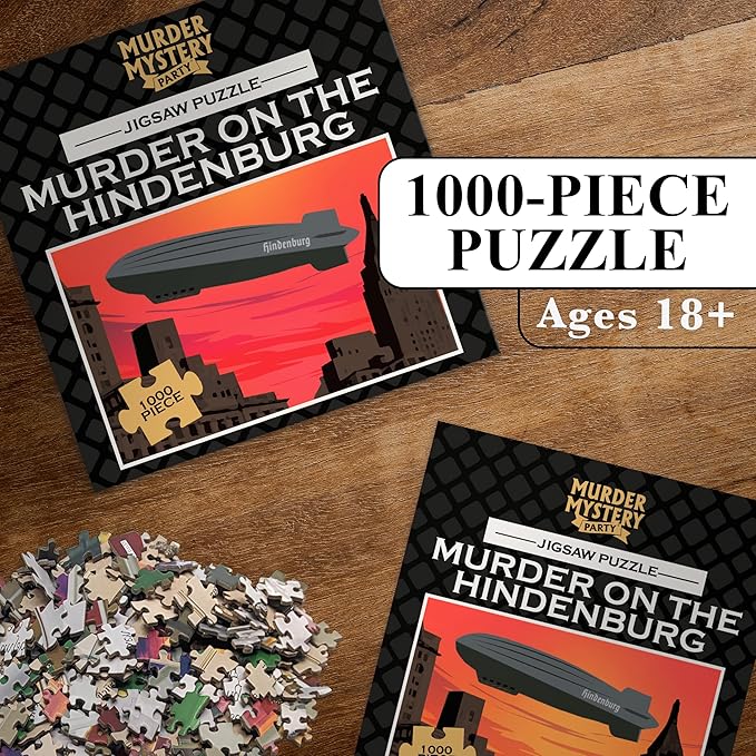 Murder Mystery Party, Classic Mystery Jigsaw Puzzle, Murder on The Hindenburg, 1,000 Piece Jigsaw Puzzle