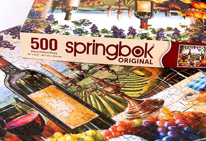 Springbok Vineyard View 500 Piece Jigsaw Puzzle for Adults - Wine and Fall Puzzle - Unique Cut Pieces - Made in USA