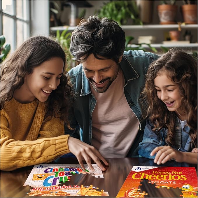 White Mountain 100 Piece Jigsaw Puzzle Includes 6 Different Puzzles with Large Pieces Gift for Teens and Family 7"x9" - Mini Cereal Boxes