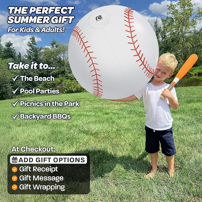 Large Beach Ball - New 8-Panel Design for Enhanced Durability and Ultra Round Shape - Best Big Beach Ball For Kids & Adults - 3X Thickness Material to Withstand Rough Play - Top Pool Party Hit of 2025