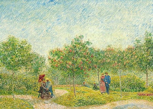 1000 Piece Puzzle for Adults - Garden With Courting Couples by Vincent Van Gogh - The Garden With Lovers Oil Painting Jigsaw Puzzle