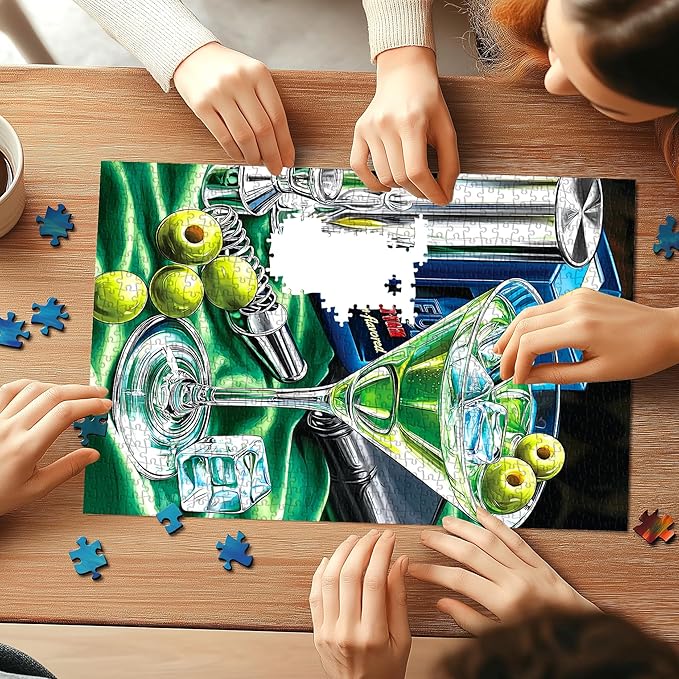 500 Piece Martini Cocktail Bar Set Jigsaw Puzzle for Adults, Stress-Relief Entertainment Game, Gift for Bartender and Cocktail Enthusiasts, 23x15 Inches Decorative Artwork