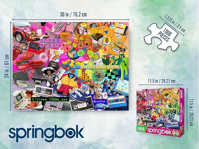 Springbok Totally 80's 1000 Piece Puzzle for Adults- If You Loved The 80's This Collage Will Bring Back Memories