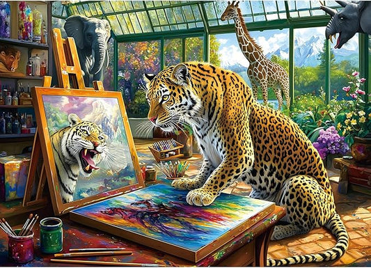 1000 Pieces Puzzles for Adults, Leopard Animal World Art Jigsaw Puzzle 1000 Pieces for Family Fun Challenging, Gift for Adults Jigsaw Puzzles Lovers, 27.5 x 19.7 inch