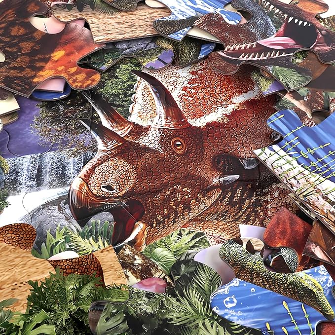 Jumbo Floor Puzzle for Kids,48 Piece Dinosaur Large Jigsaw Puzzles for Toddlers Ages 3-5,Children Learning Preschool Educational Dinosaur Toys,Christmas Birthday Easter Gifts for Boys Girls Ages 4-8