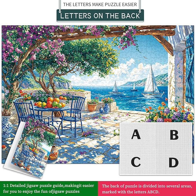 Jigsaw Puzzles for Adults 1000 Pieces, Interlock Perfectly No Dust, Impossible Difficult Hard Fun 1000 Piece Jigsaw Puzzles for Adults-1:1 Poster-Summer Coast