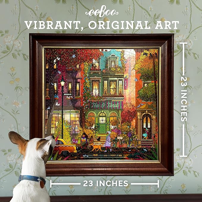 eeBoo 1000 Piece Puzzle - Fall in Brooklyn Jigsaw Puzzle for Adults, Square 23" x 23" Made with Recycled Board & Vegetable-Based Ink