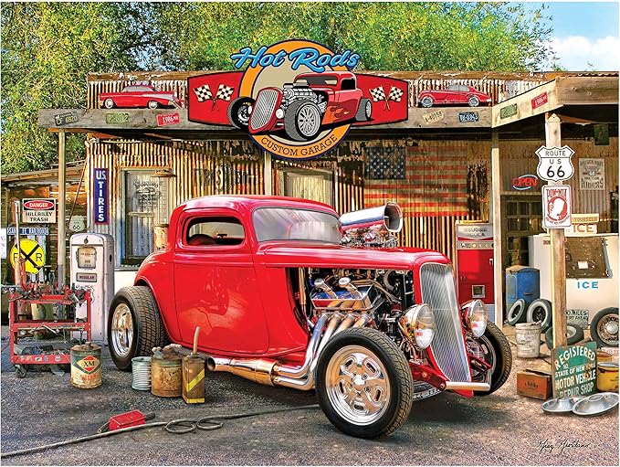 RoseArt - American Nostalgia - Hot Rod Gas Up 550 Piece Jigsaw Puzzle for Adults