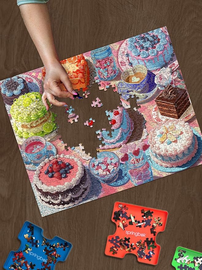 Springbok Vintage Cakes 500 Piece Jigsaw Puzzle for Adults - Poster Now Included - Valentines Heart Puzzle - Unique Cut Pieces - Made in USA