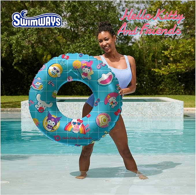 Swimways Hello Kitty Suntanner Pool Float, Inflatable Pool Floats & Kids Pool Toys, Swimming Pool Accessories & Beach Essentials for Teens Aged 14 & Up