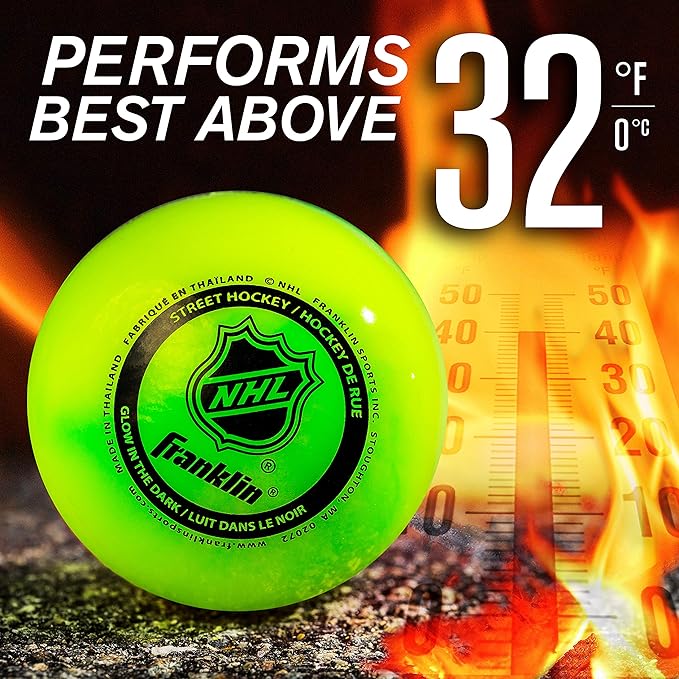 Franklin Sports NHL Street Hockey Balls - No Bounce Outdoor Street + Roller Hockey Balls - Official Size for Youth + Adult Street Hockey - Assorted Colors - 1, 2, 3, and 15 Bulk Packs