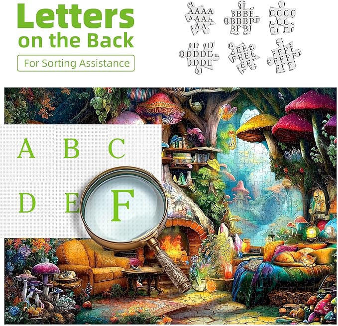 Blueforest 1000 Piece Jigsaw Puzzle for Adults - Magical Forest Living Room Scene, Intermediate Difficulty Puzzle with Premium Cardboard, 27.5"x19.7" Size for Relaxation, Family Bonding & Gifting