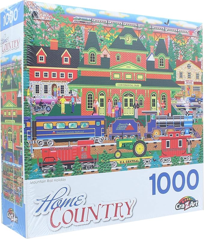 RoseArt - Home Country - Mountain Rail Holiday - 1000 Piece Jigsaw Puzzle for Adults