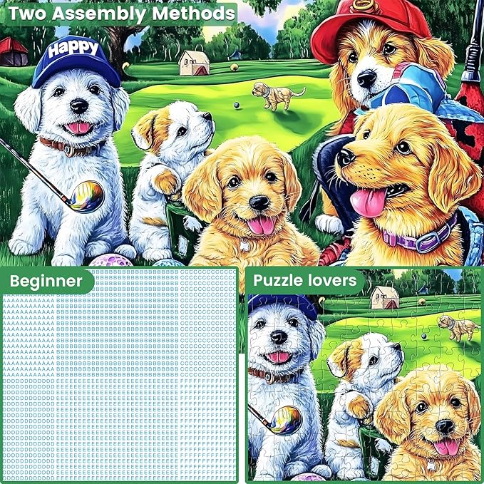 300 Piece Puzzle for Adults,Cute Dog Jigsaw Puzzles 300 Pieces for Adult Kids Elderly Puzzle Game Animal Puzzles for Kids Ages 10-12 Premium Cardboard Puzzles for Relaxation Family Activity
