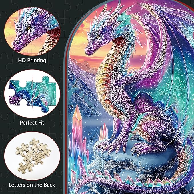 Great Jigsaw Puzzles for Adults 300 Pieces Crystal Dragon Puzzles for Adults Toys Gift Family Decoration Kids Puzzle