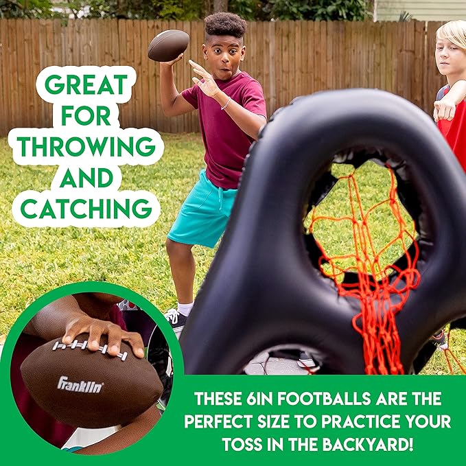 Franklin Sports Kids Football Target Toss Game - Inflatable Throwing Target Toy with Soft Mini Footballs - Fun Kids Sports Game