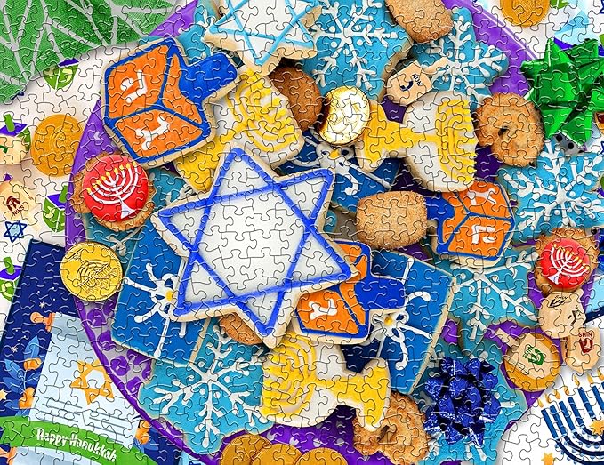 Springbok Hanukkah Cookies 500 Piece Jigsaw Puzzle for Adults and Family - Unique Cut Pieces - Made in USA