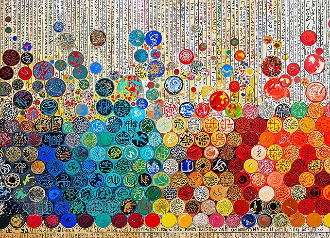 Glyphs of The Rainbow Order - 1000 Piece Jigsaw Puzzle for Adults | Unique Typography Art Puzzle | Coolest Adult Puzzle Gift