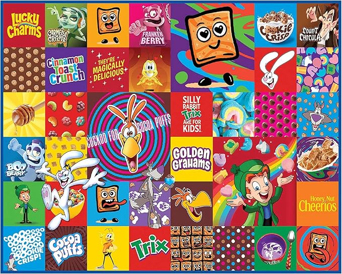 White Mountain 1000 Piece Jigsaw Puzzle Fun Collage Food Puzzles with Large Pieces Gift for Adults and Family 24"x30" - Favorite Cereal