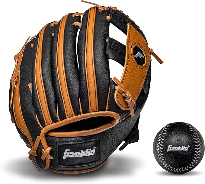 Franklin Sports Kids Baseball Gloves - RTP Youth Teeball Glove + Ball Set - Boys + Girls Teeball Mitt - Kids + Toddlers - 9.5"