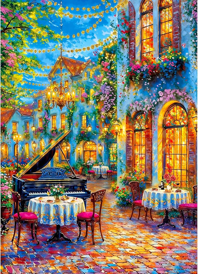 ChalzidarJigsaw Puzzles for Adults 1000 Pieces, Impossible Difficult Hard Fun 1000 Piece Jigsaw Puzzles for Adults-1:1 Poster-Romantic Piano